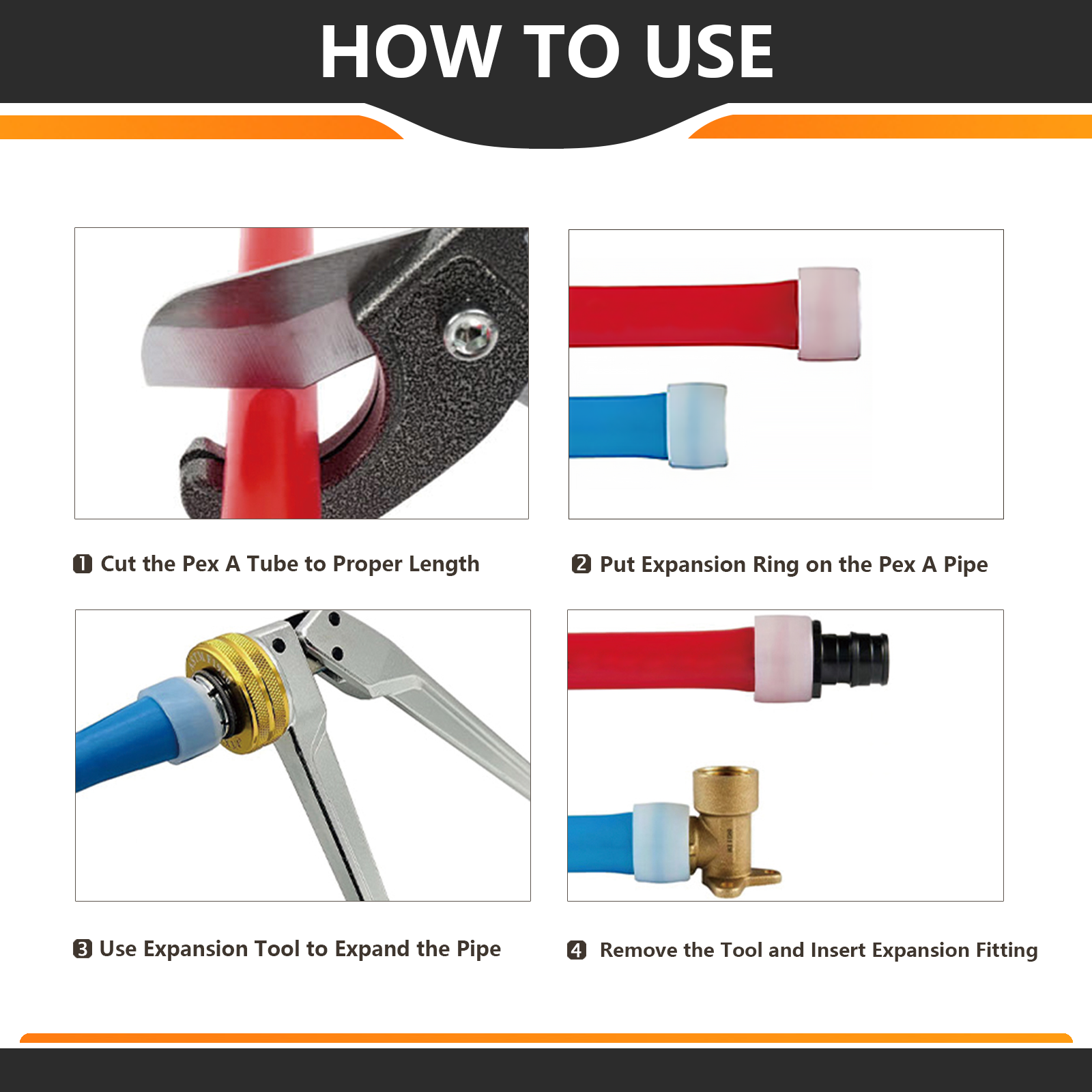EFIELD 5 To 100 Packs Pex A Expansion Tee 3/4"x3/4"x3/4" Brass Fittings No Lead