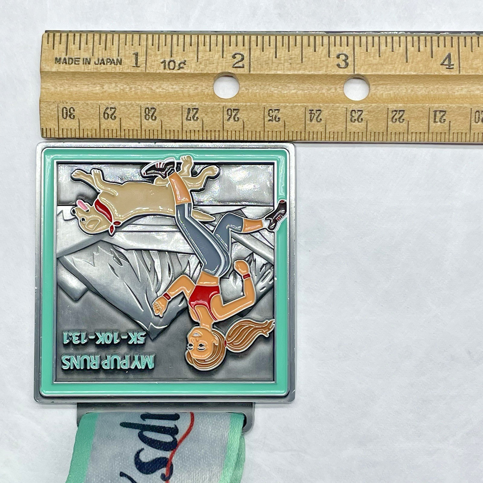 NEW Virtual Race 5k/10k/13.1 Medal, Bib & Sticker - Running with My Dog - MPR