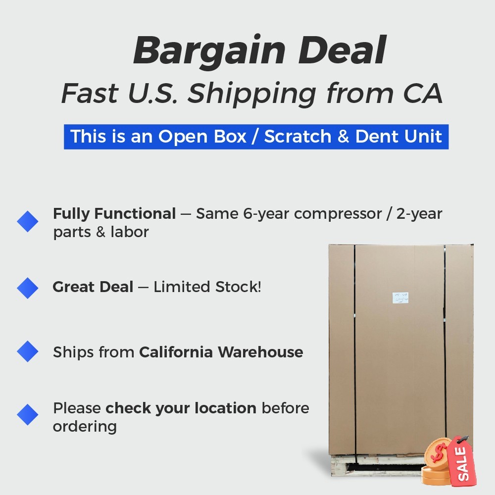 54" 2-Door Commercial Glass Merchandiser Fridge – 49 Cu.ft, New, Aged Stock