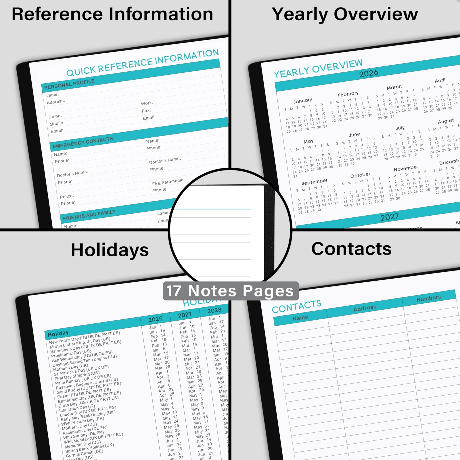 2026 Planner - Jan. 2026 - Dec. 2026, Weekly Monthly Planner 2026, Calendar