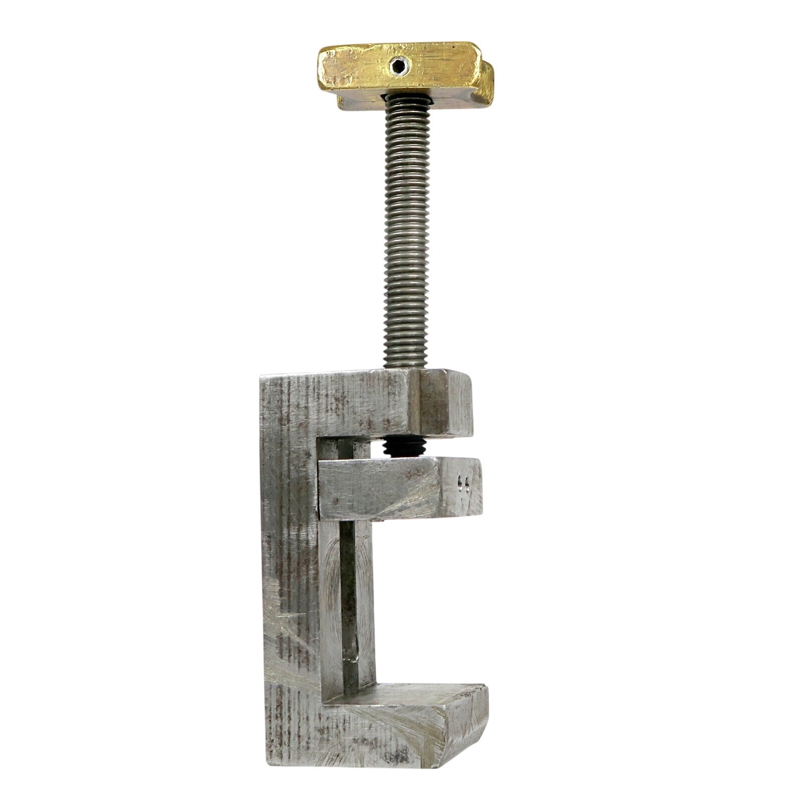 Small Brass Handle Drill Press Vice 1.8" Max Opening Vintage Machinists Tool