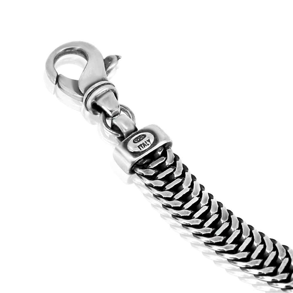 Italian silver bracelet for men , made in Italy of Solid 925 Sterling Silver