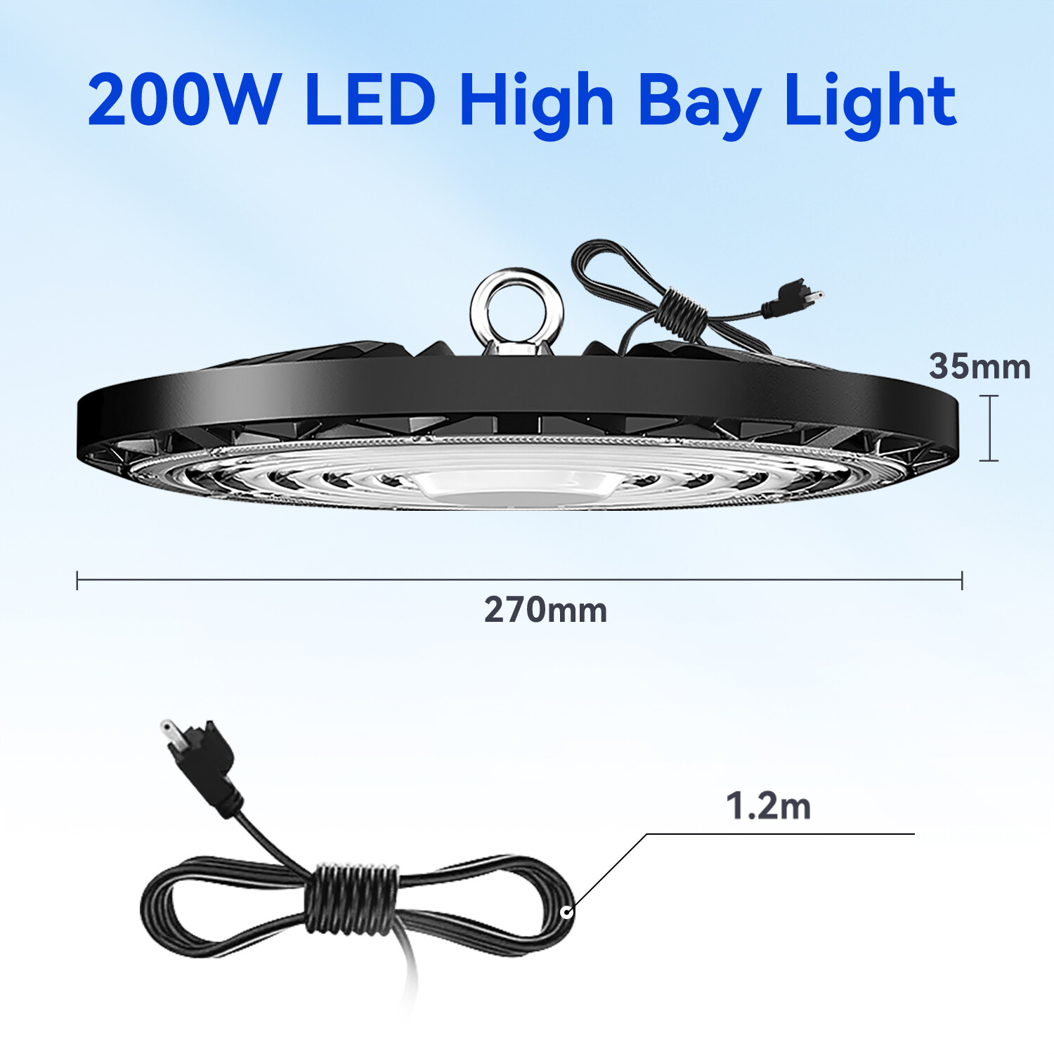 10Pcs 200W UFO Led High Bay Light Warehouse Industrial Commercial Light 90-277V