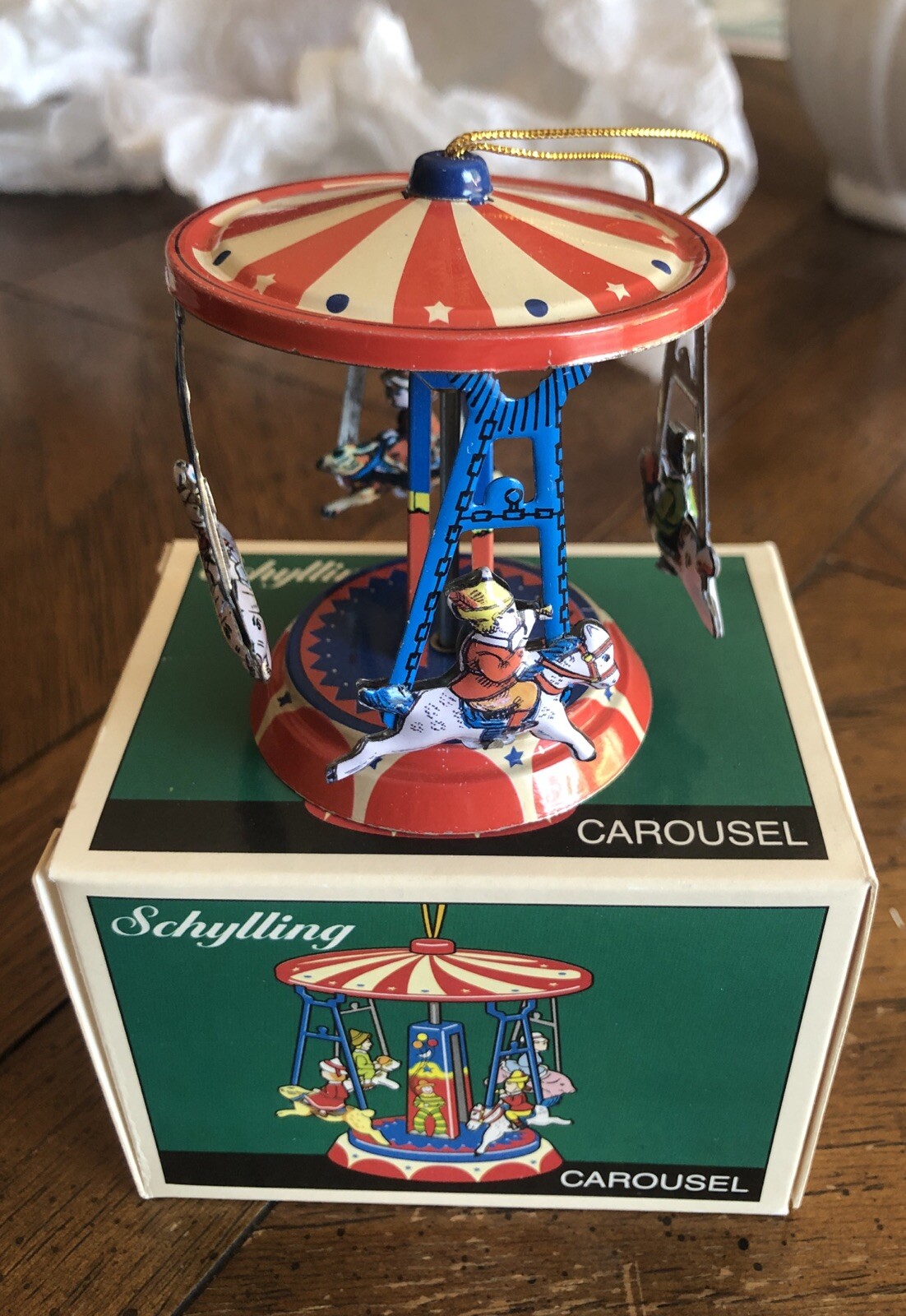 Vintage Schylling Miniature Tin Collector Series 90's Carousel w/Box