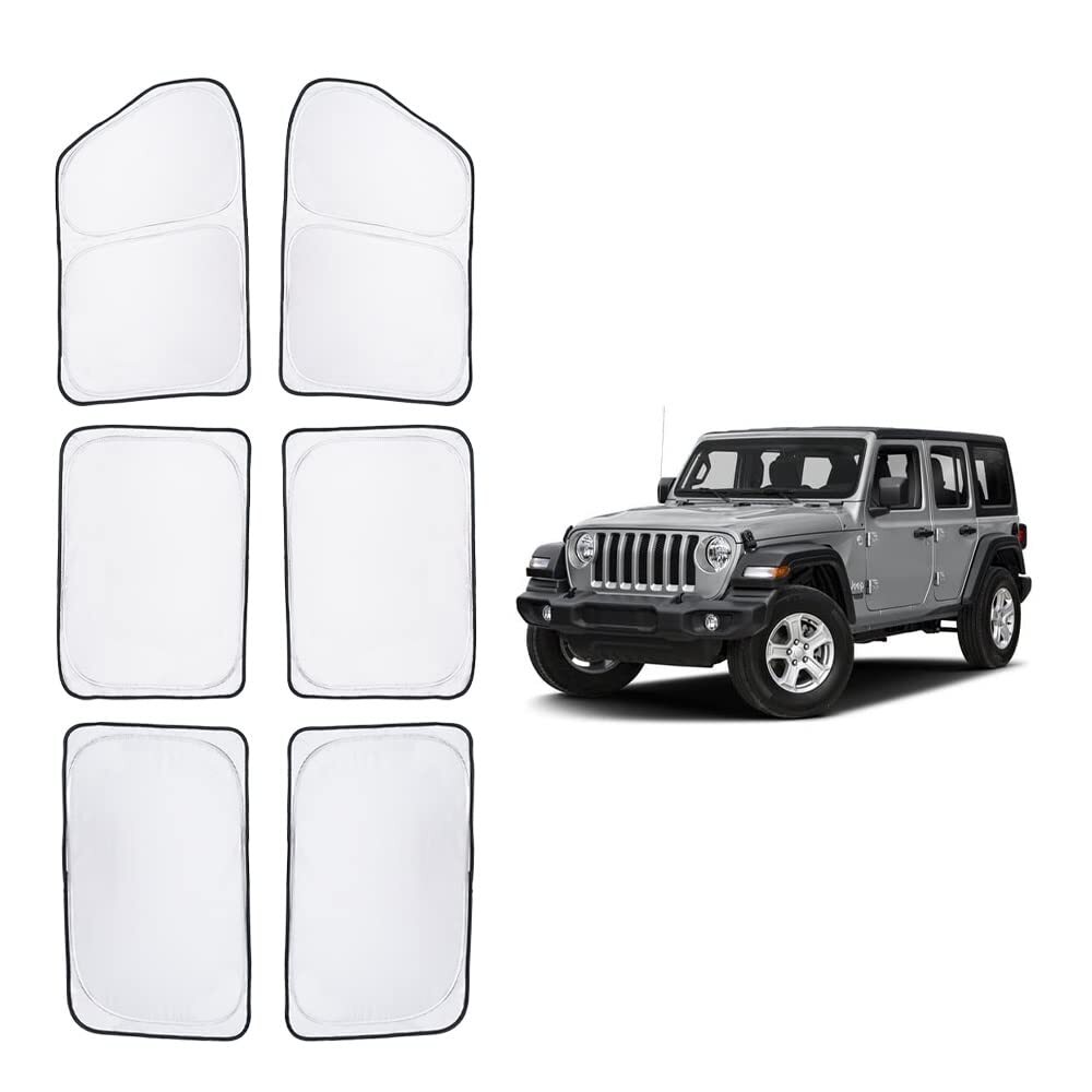 T TGBROS Side Windows Sunshade for 2007-2017 Jeep Wrangler Custom Fit Windscreen