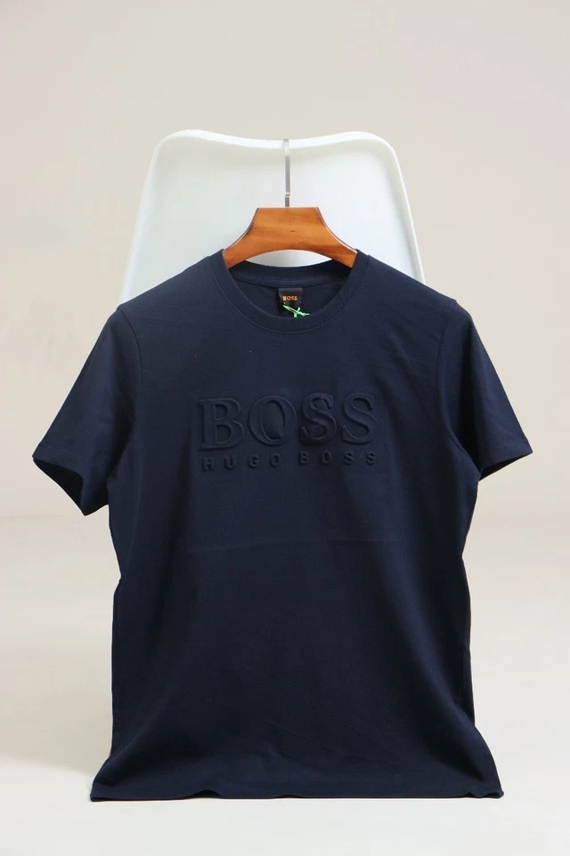 Hugo Boss Men's Short Sleeve BOSS Tiburt Solid Cotton Crew New Arrivals