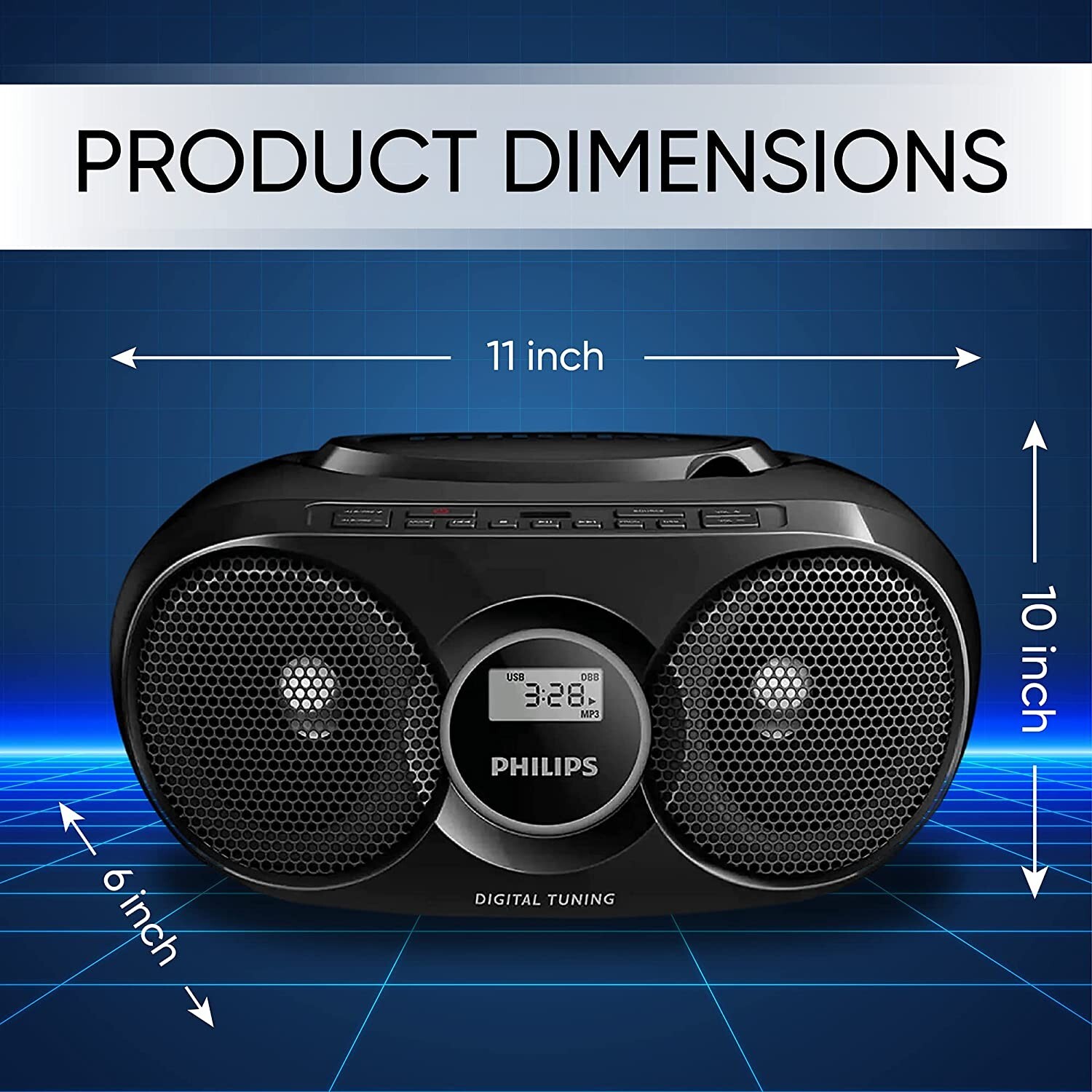 Philips Portable CD Player USB Radio Boombox Stereo System. Great for home