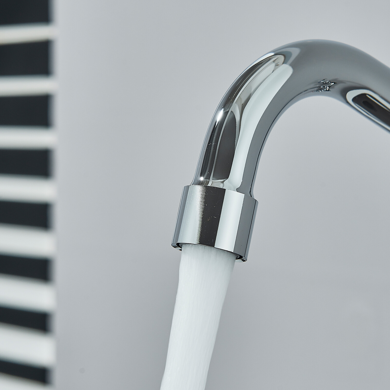 Commercial Sink Faucet Swivel Spout 8" Center Wall Mount Kitchen Faucet Chrome