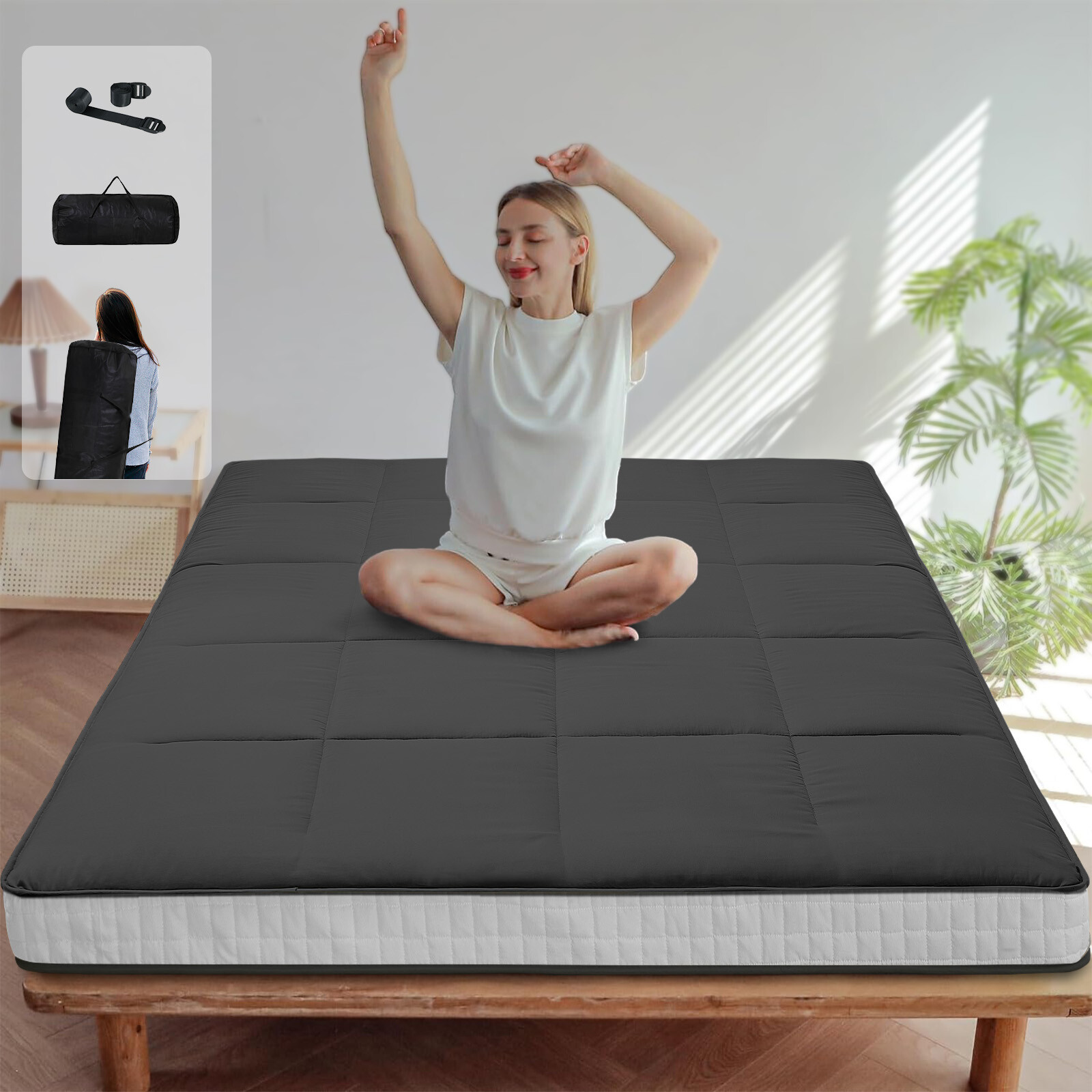 NAIZEA Japanese Floor Mattress Mattress Topper for Back Pain Camp Mattress Mat