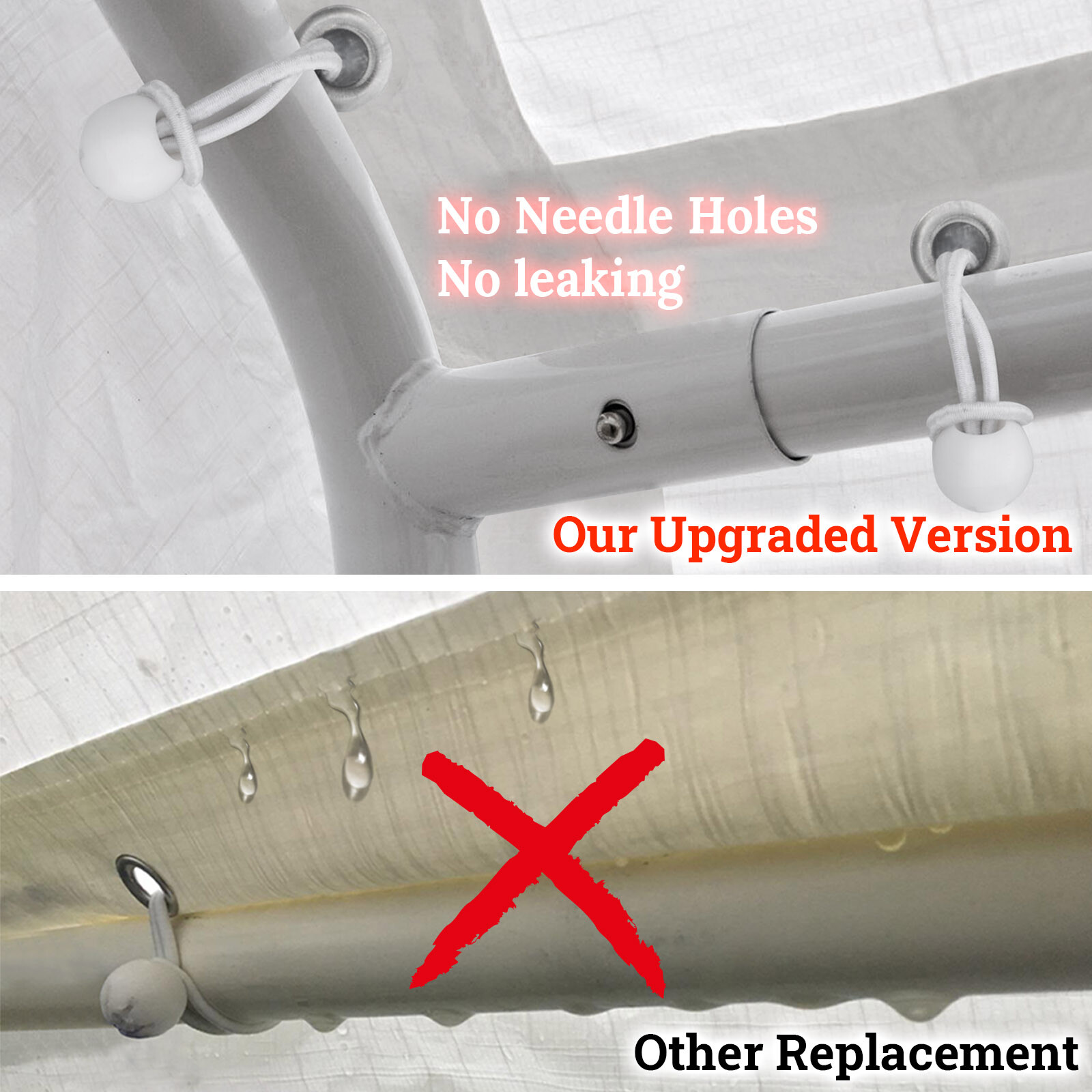 10x20' Carport Replacement Canopy Garage Top Cover Only with Bungees Ball & Edge