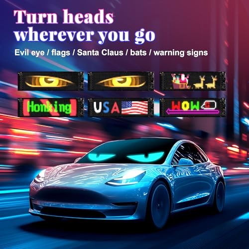 Multi-Panel Sync Car Eyes Display 64x20 LED Sign (14"x4.3") | USB 5V 14in*4.3in