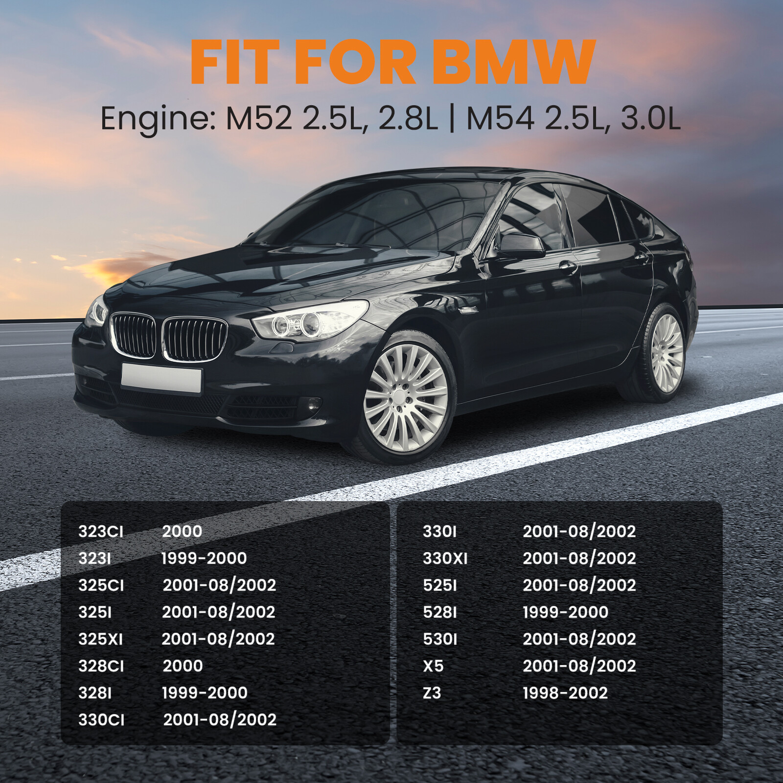 Aluminum Valve Cover w/ Gasket & Bolts for BMW E46 E39 325XI 330CI 330I M52 M54