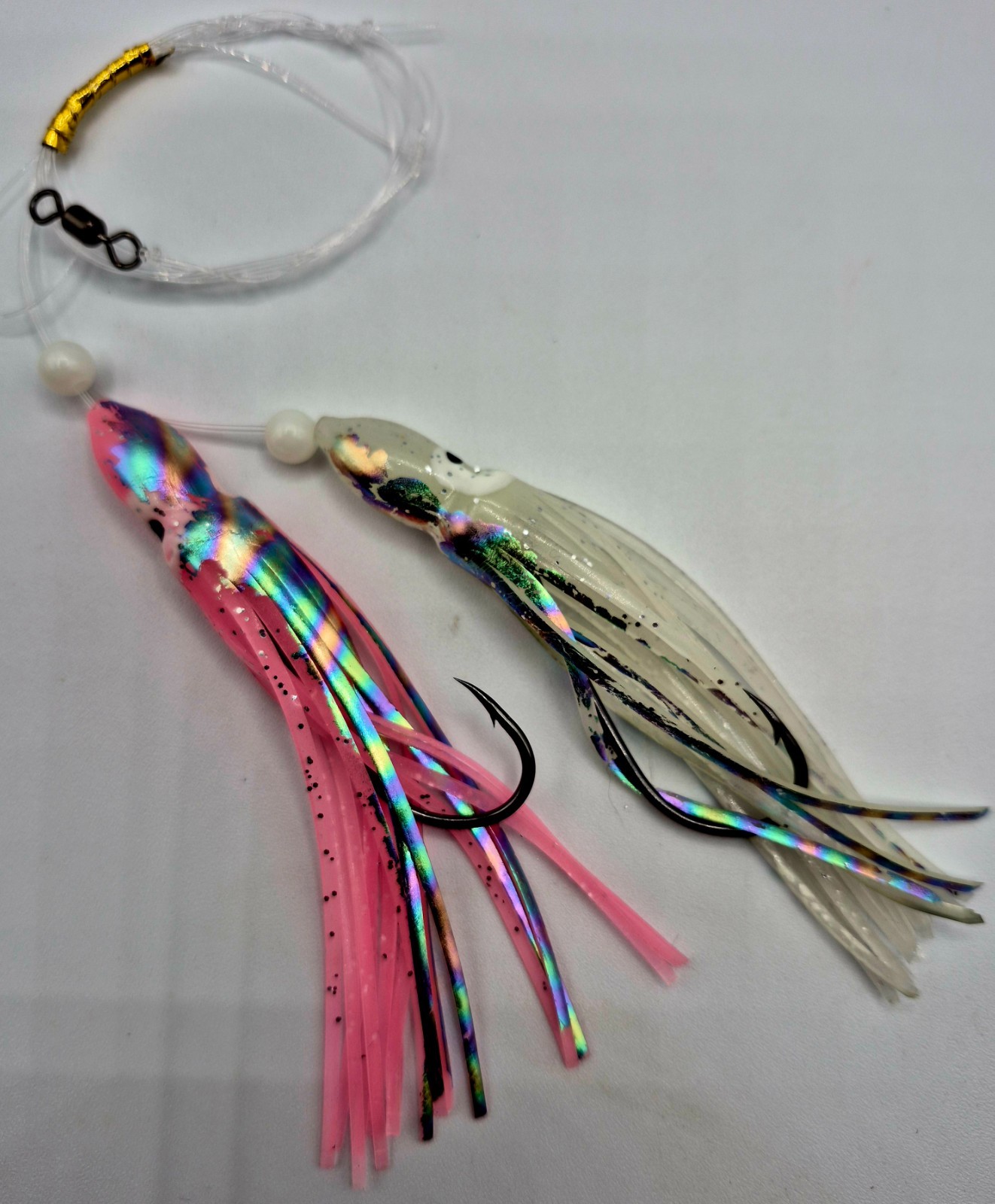 5 Pack: High/Low Rig, Hi/Lo Rig, Fluke Rig, Flounder, Sea Bass, Hoochie Skirts