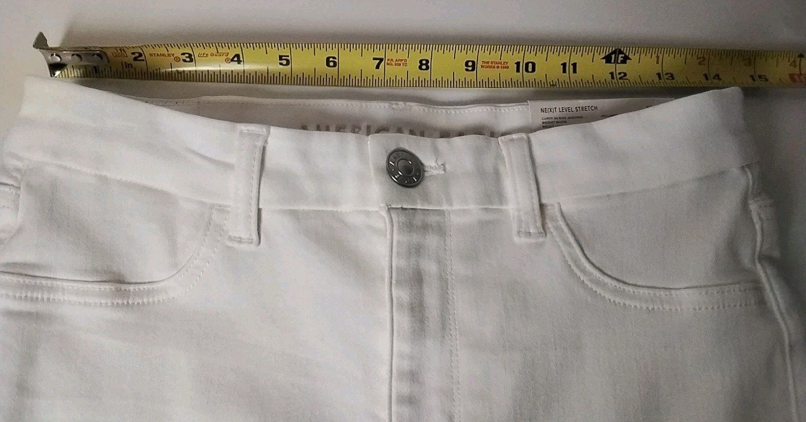 NWT AE American Eagle Women's Sz 8 White Curvy High-Rise Stretch Jeggings