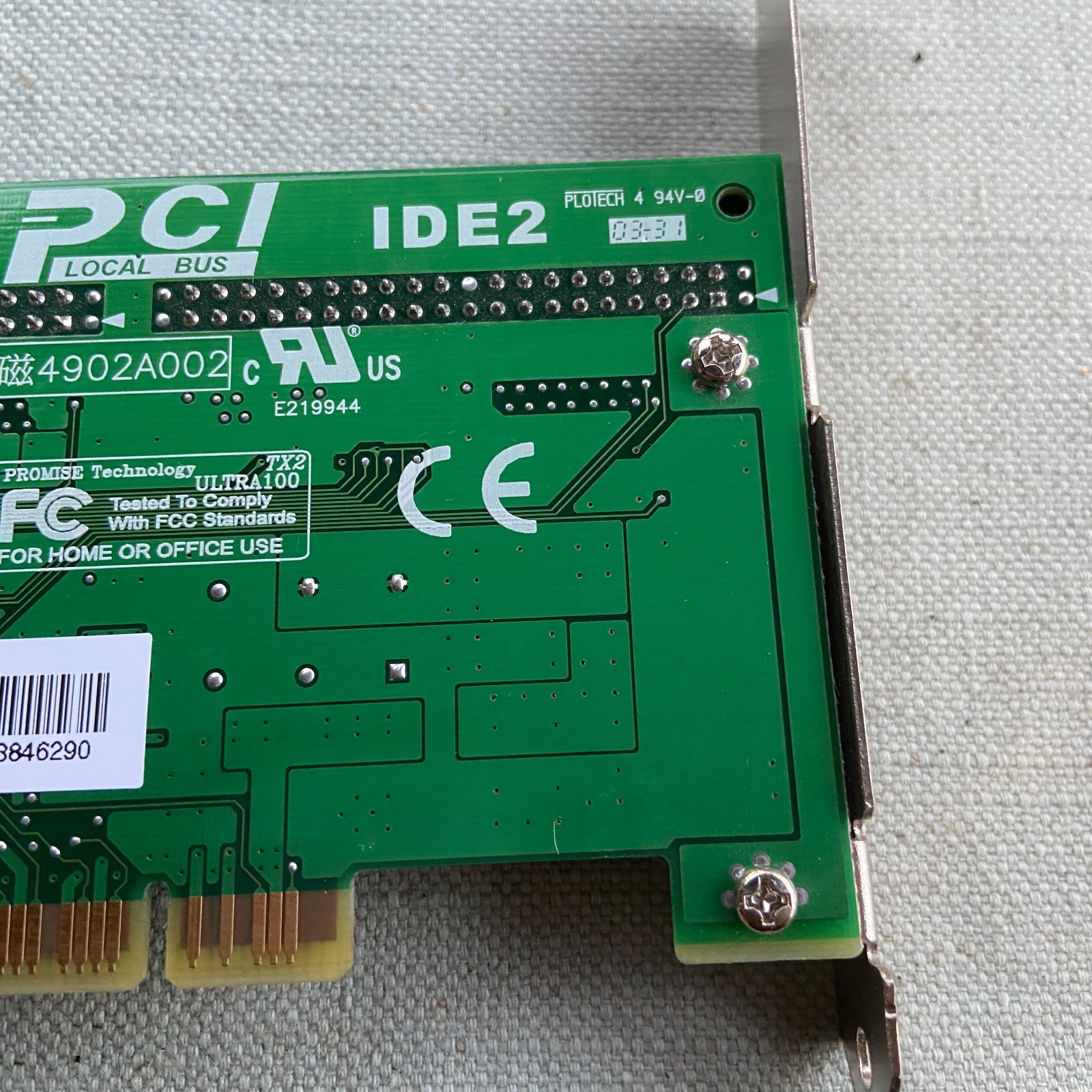 Promise Technologies Ultra 100 TX2 ATA/ATAPI Dual IDE Controller PCI Card Vintag