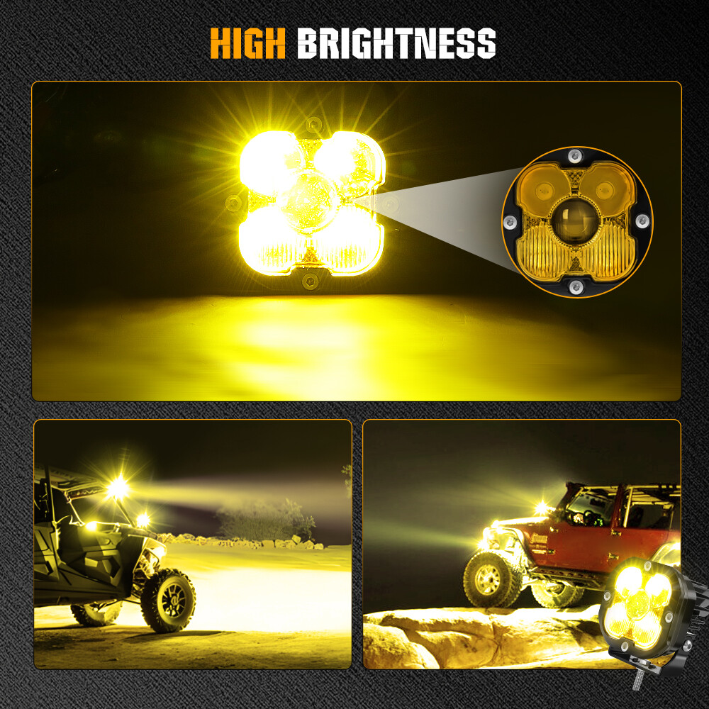 COLIGHT Designs Squadron Sport Amber LED Pair Driving/Combo Light w/Wire Harness