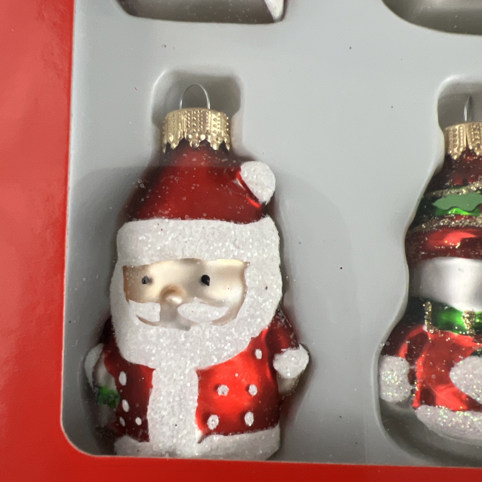 Christmas Ornament Northlight Mini Snowmen Santas Glass 12 Count Winter New