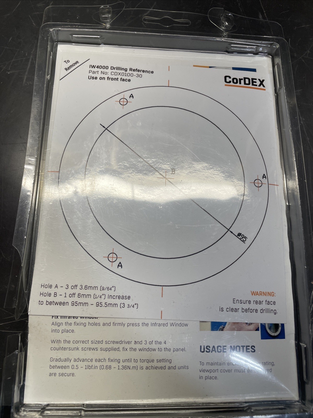 CORDEX IW4000 Round IR Window, Crystal