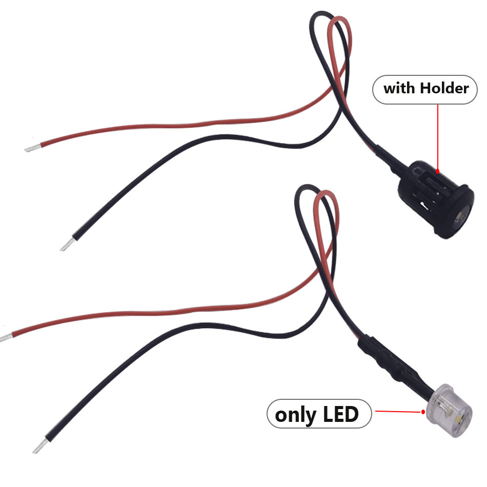 5V 12V 24V 20pcs 3mm/5mm LED Red RGB Pre-Wired Water Clear Light Emitting Diodes