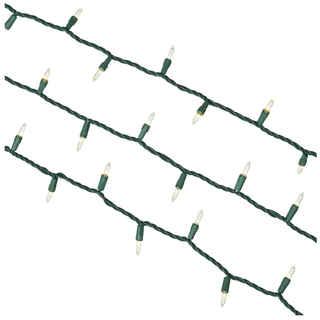 Holiday Time 100 Mini Clear Lights Incandescent Indoor/Outdoor 19.5ft Ships Free