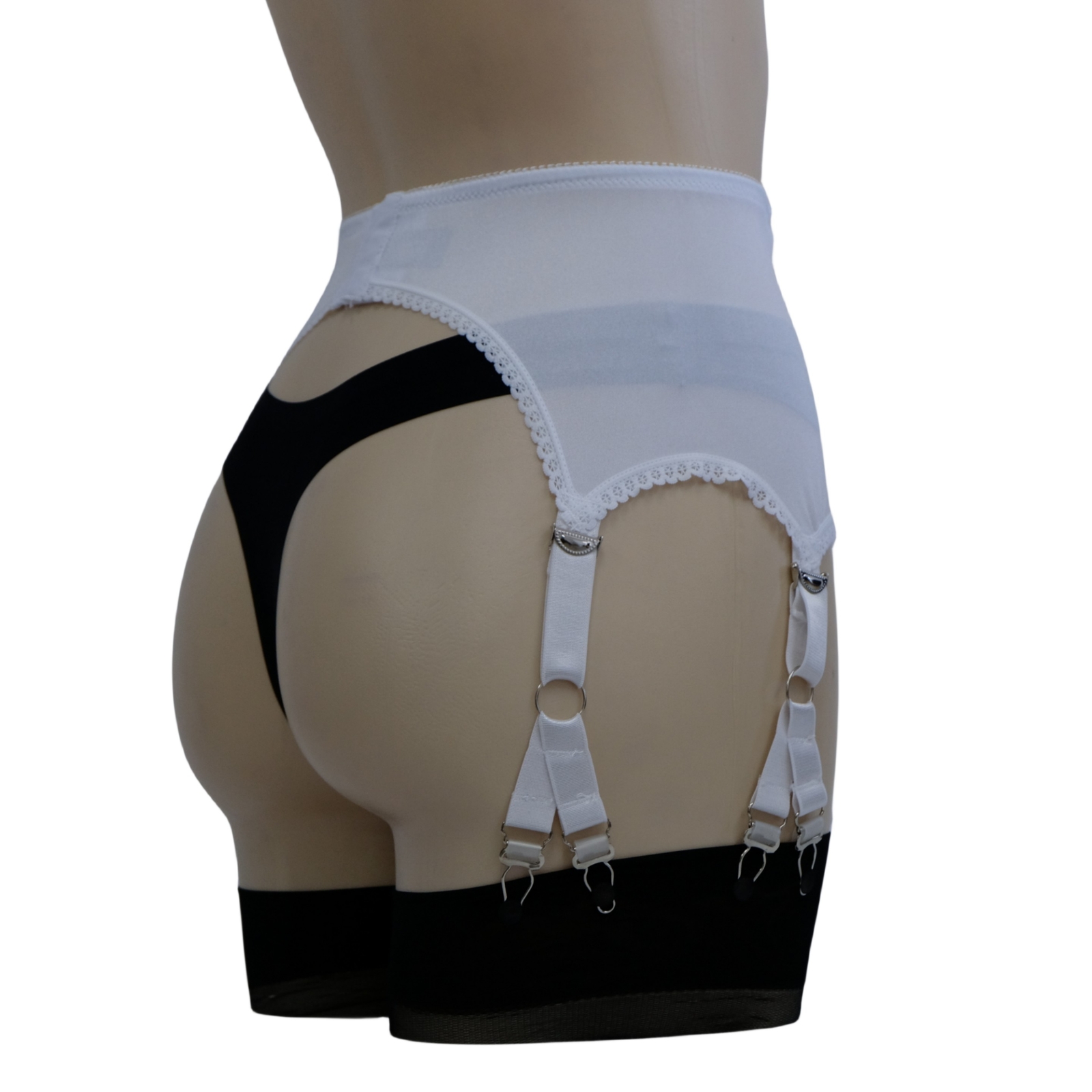 Luxallacki Stretchy 6 Straps Garter Belt with 12 Metal Claws for Women Lingerie