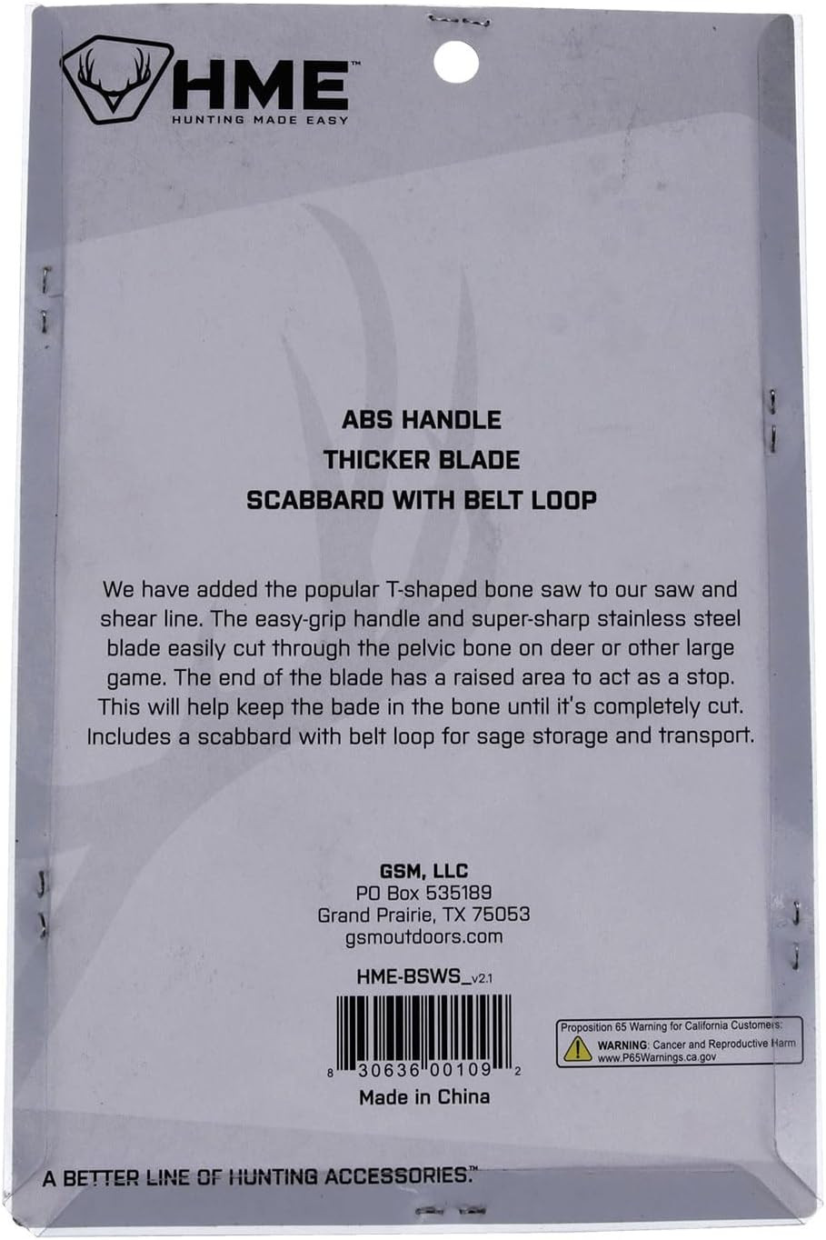 Hunting Compact Fixed Stainless Steel Bone Saw with Scabbard