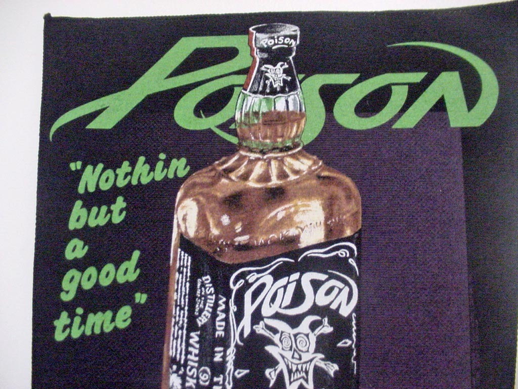 VINTAGE POISON BACK PATCH - ROCK BAND 1980'S- Free shipping US