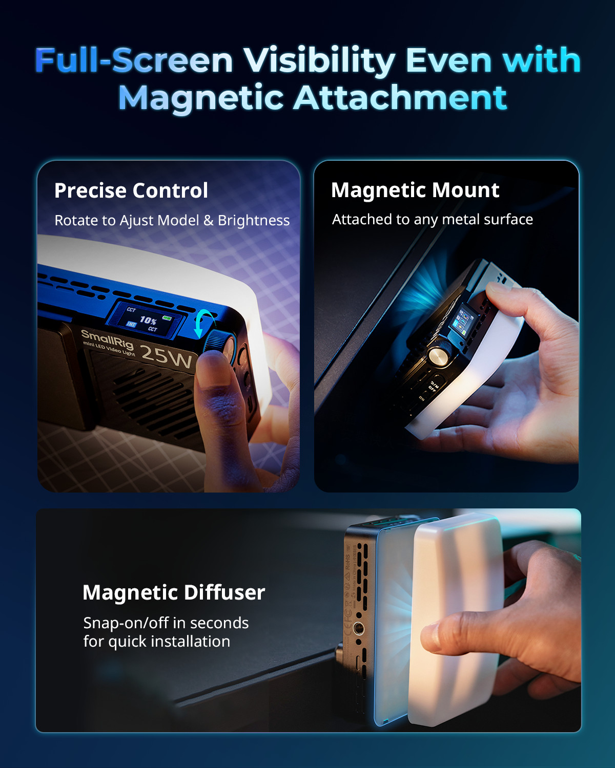 SmallRig RM 25C 40C Mini LED RGB Video Light Camera Light 2500K-10000K