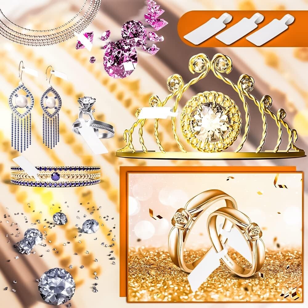 2000 Pcs Blank Jewelry Price Tags Jewelry Stickers Necklace Ring Display Labels