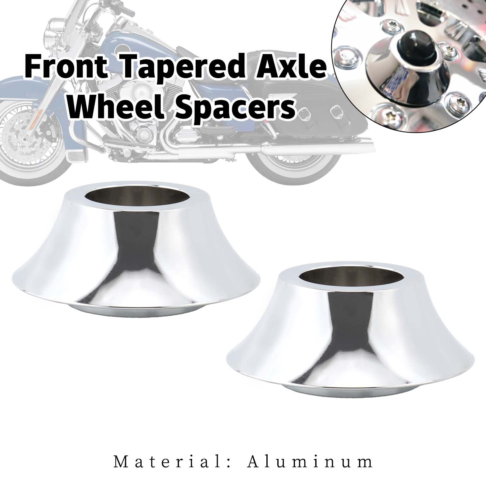 Chrome 1" Tapered Axle Wheel Spacers For Harley Street Glide Road King 2008-2023