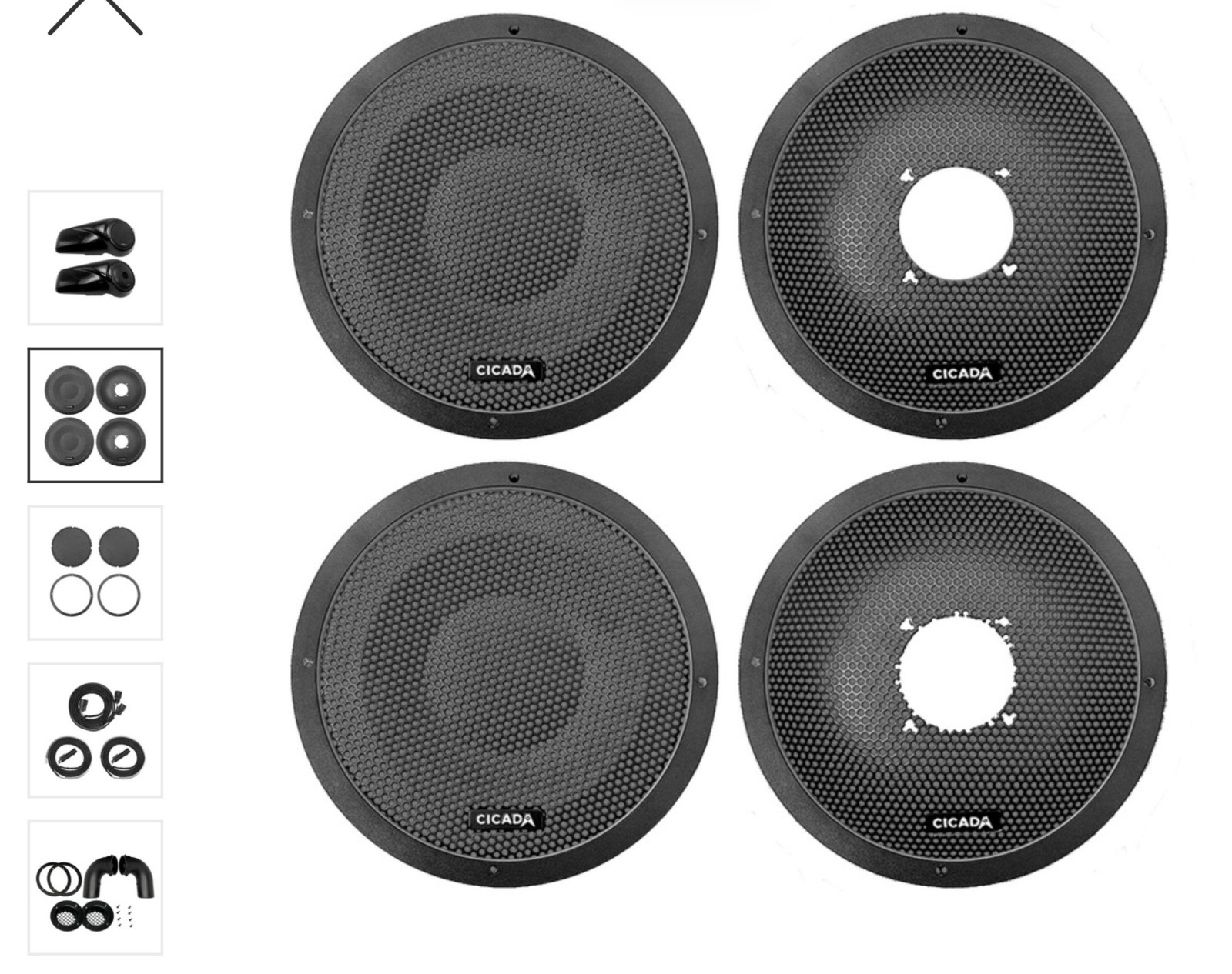 CICADA HARLEY 14-LATER TOURING STOCK AUDIO SADDLEBAGS W/ 10" RINGS AND 8" LIDS