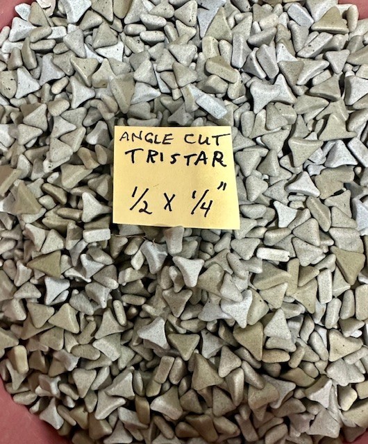 Ceramic Angle Cut Tristar  Tumbling Media 1/2 x 1/4" 25LB Lot ~ Metal & Rock