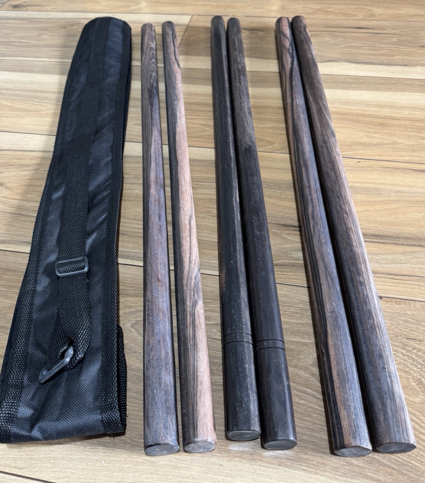 6 Sticks Authentic Filipino Escrima Kali Arnis Kamagong Hardwood Demo Set 28