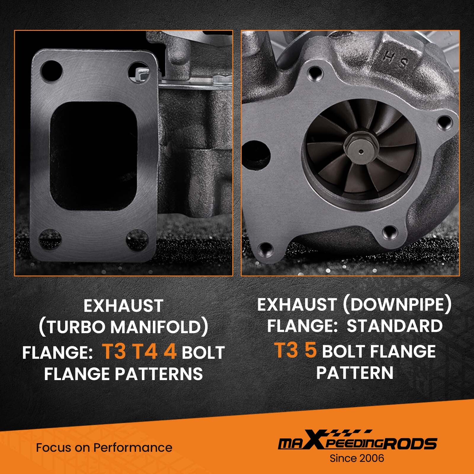 T04E T3/T4 .57 A/R 48.1 TRIM TURBO COMPRESSOR 400+HP BOOST STAGE III Charger