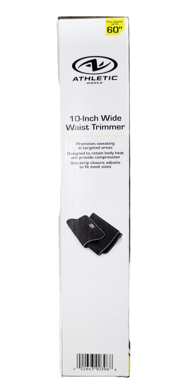 Athletic Works 10" Waist Trimmer Adjustable Grip Strip + Stretch, Fits up to 60"