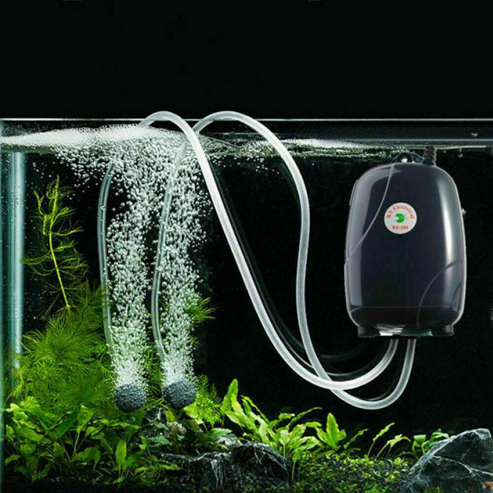 Silent Air Pump Large Aquarium Fish Tank Pump Hydroponic Oxygen 2 Outlet Pump