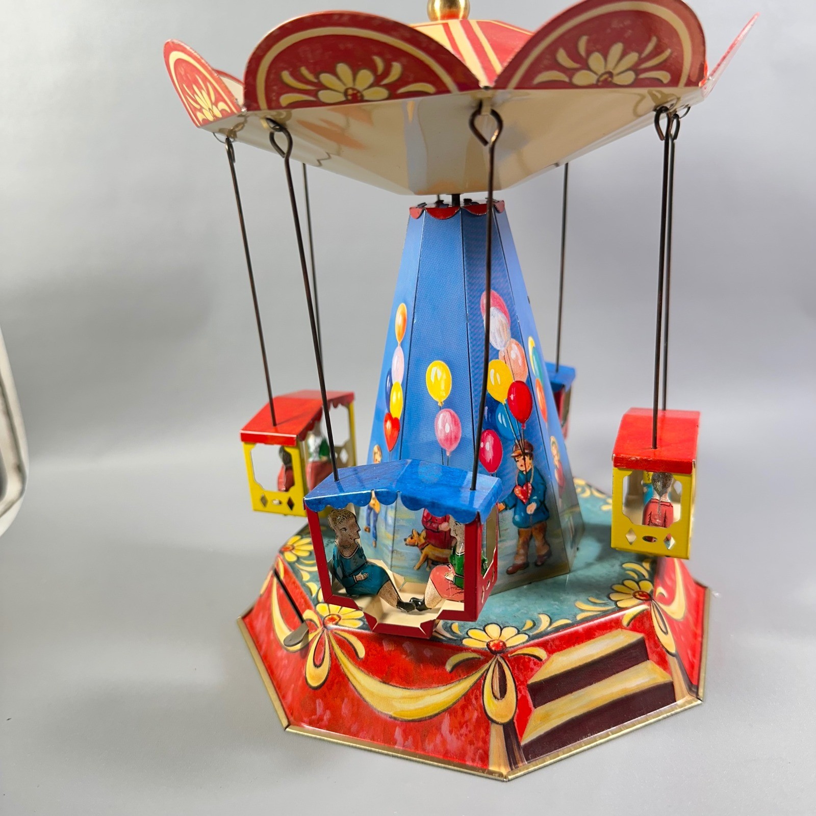 German Tin Toy Carousel Wagner Brunn 2002 Reproduction Carrousel w/Box Vintage