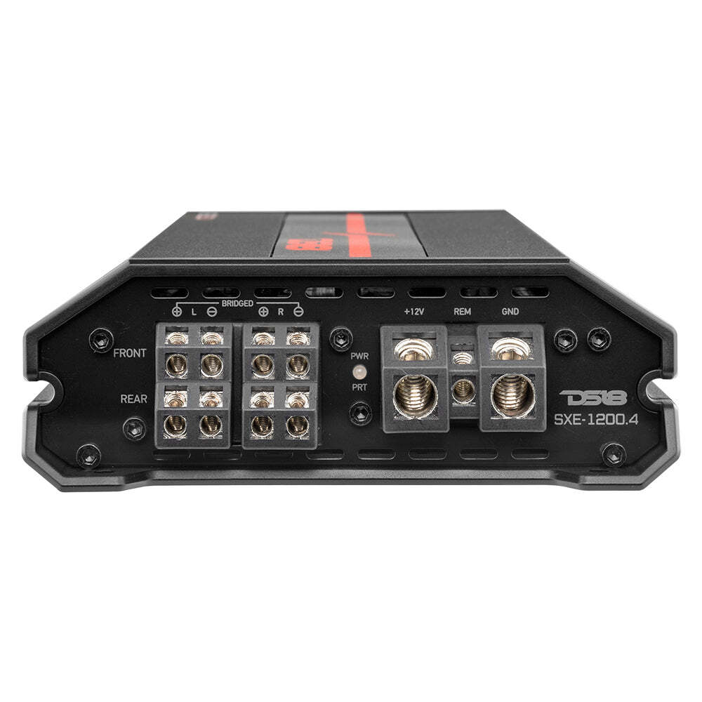 DS18 SXE-1200.4 Car Amplifier Class A/B 4-Channel Full-Range - Compact Size Amp