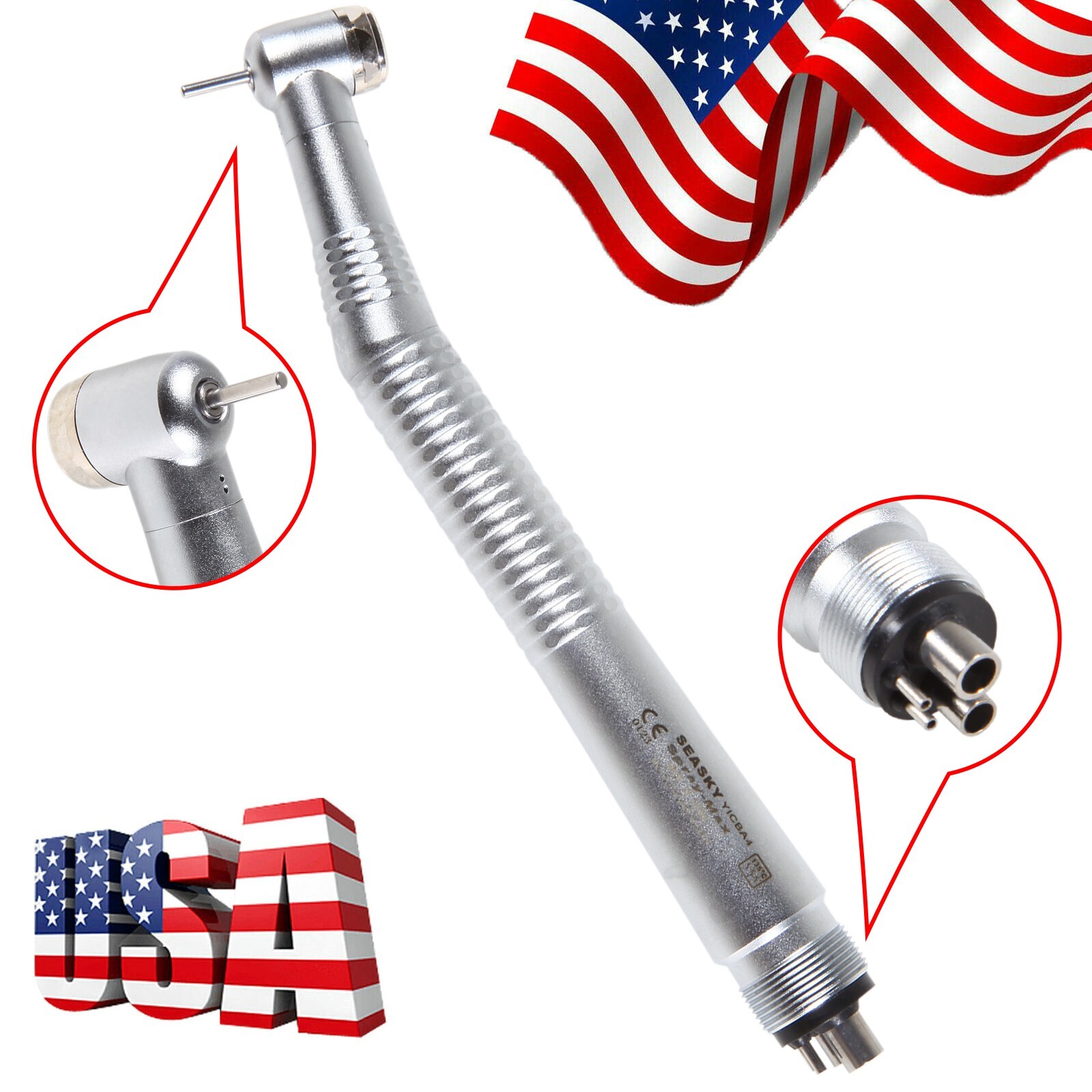 10pcs NSK PANA MAX Style Dental High Speed Handpiece Push Button 4 Hole Y1BA4 SK