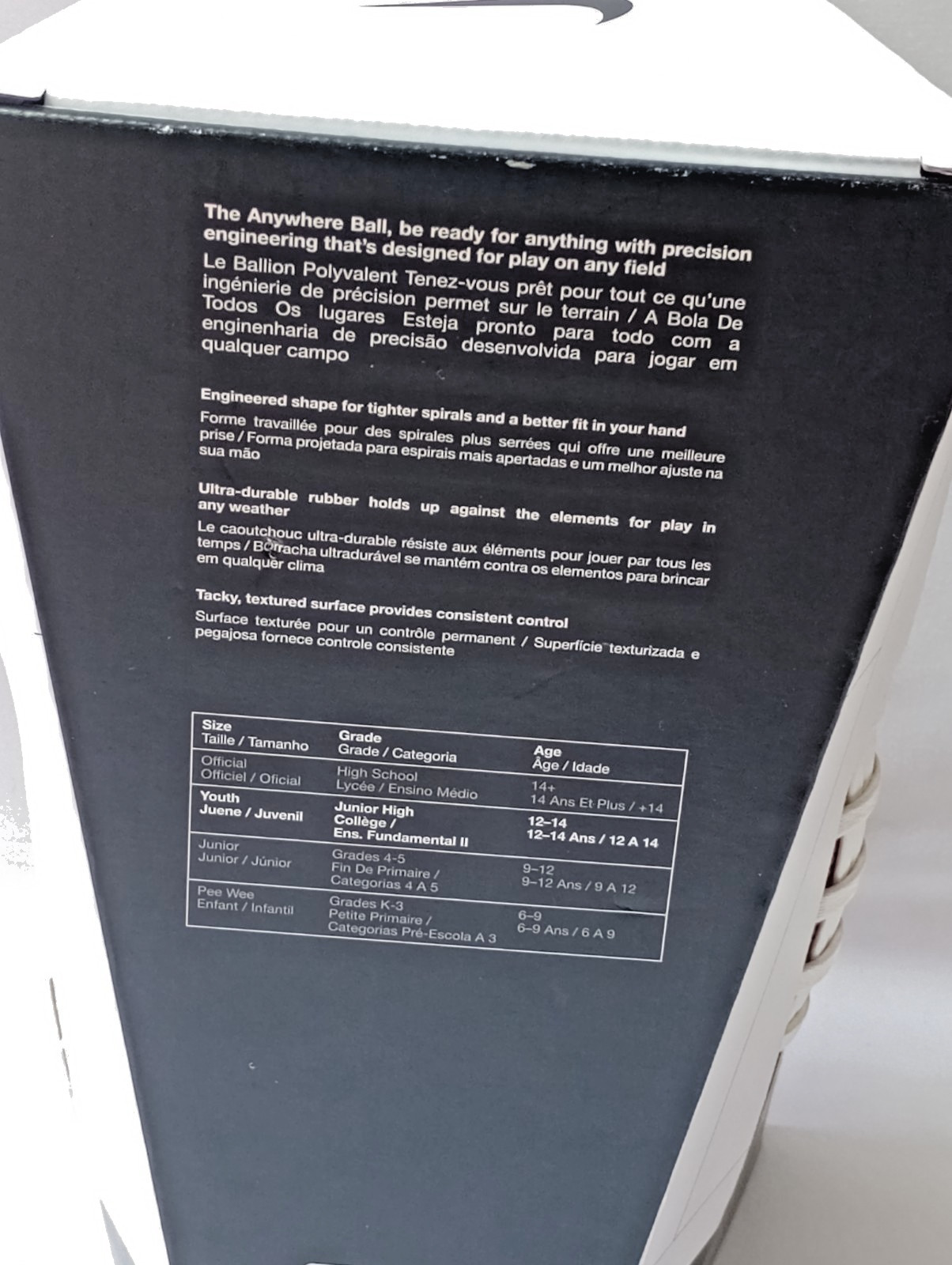 Nike Spin Football Youth Size Brown Rubber Training Ball New In Box