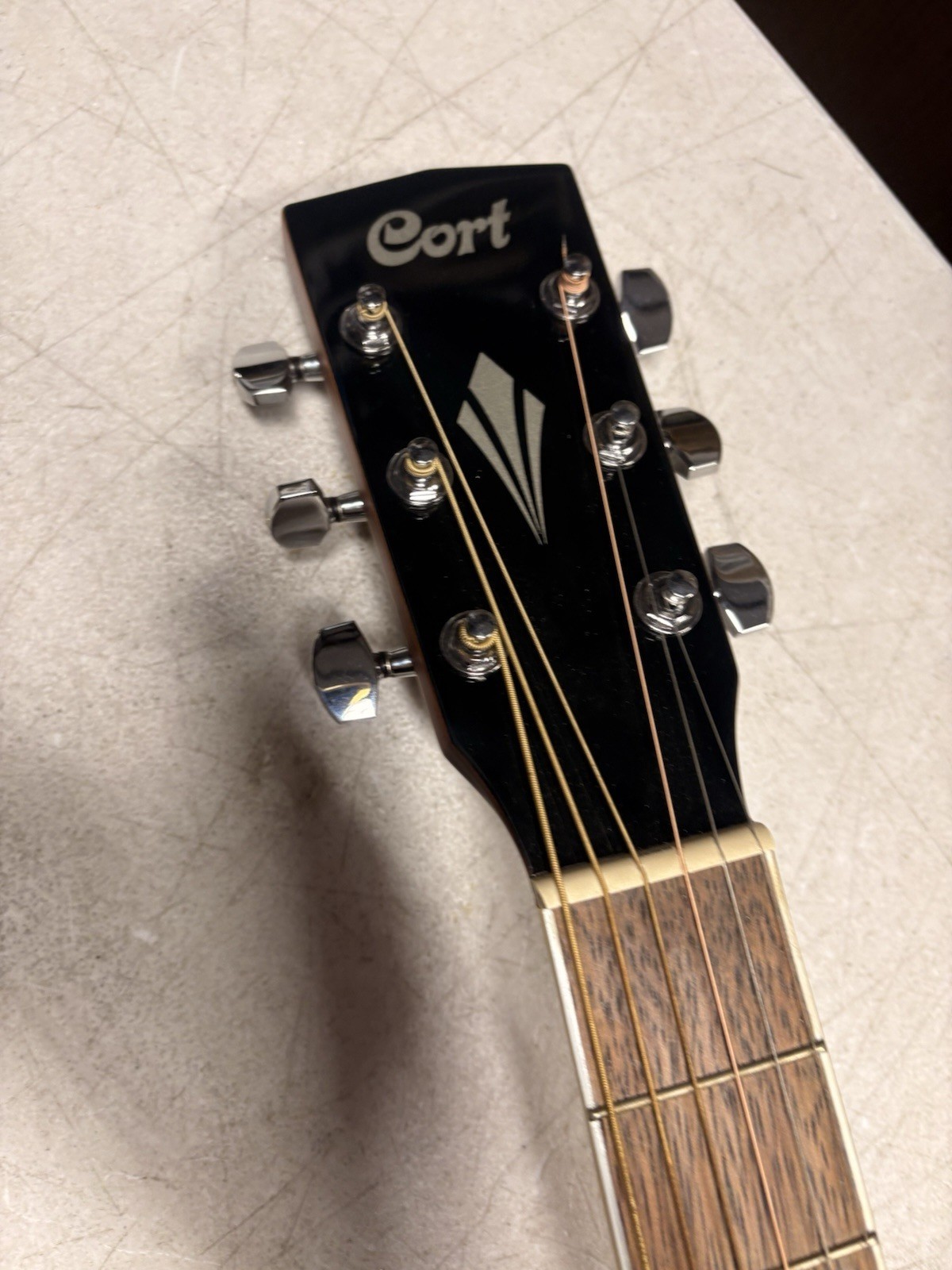 Cort Grand Audoritium Quilted Top Acoustic Electric Guitar Long Finish Cracks