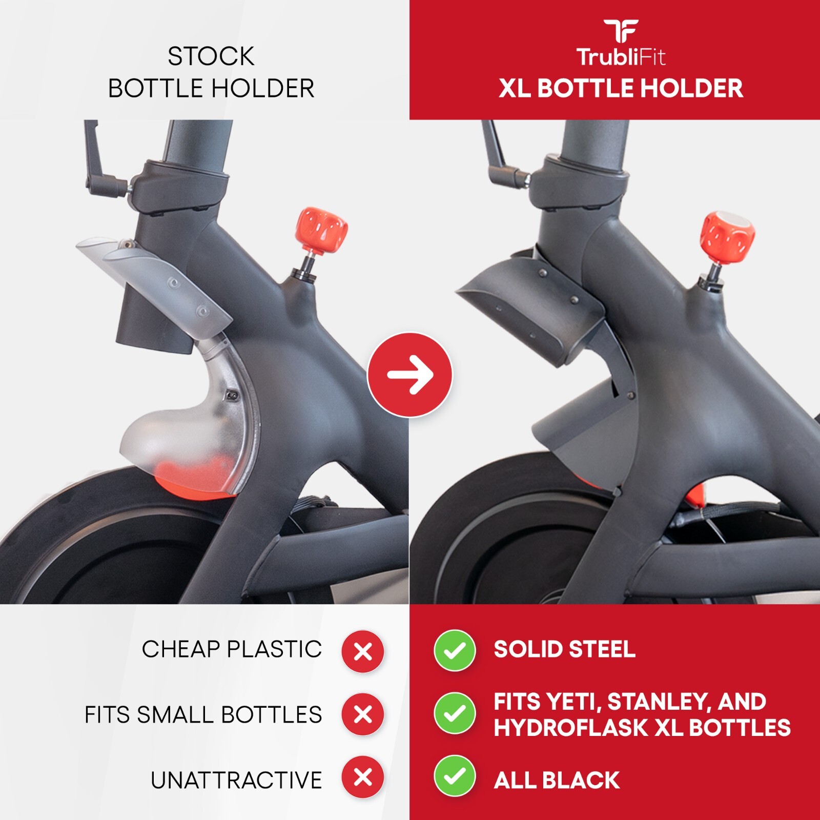 XL Replacement Bottle Holders for Original Peloton Bike with Mounting Bracket