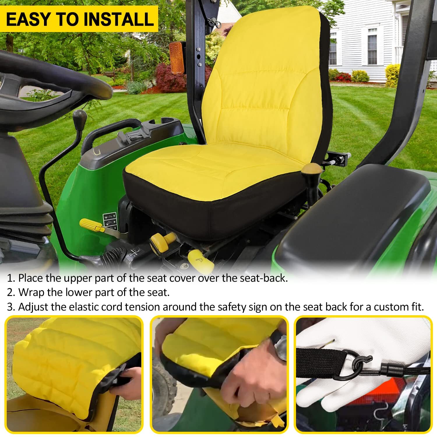 LP95233 Large 18" Compact Utility Tractor Seat Cover Compatible with John Deere