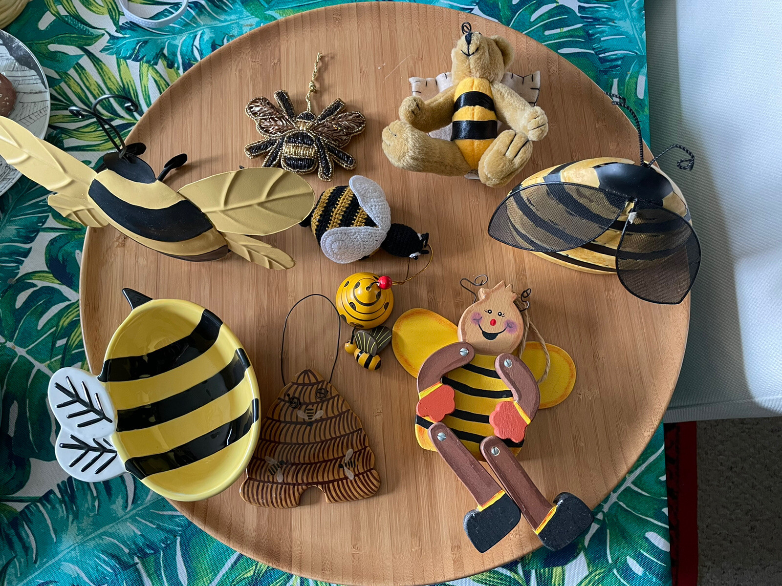 Mix Lot Of 9 Bumblebee 🐝 Home Decor Candle Holder Ornaments Wood Ceramic Beaded