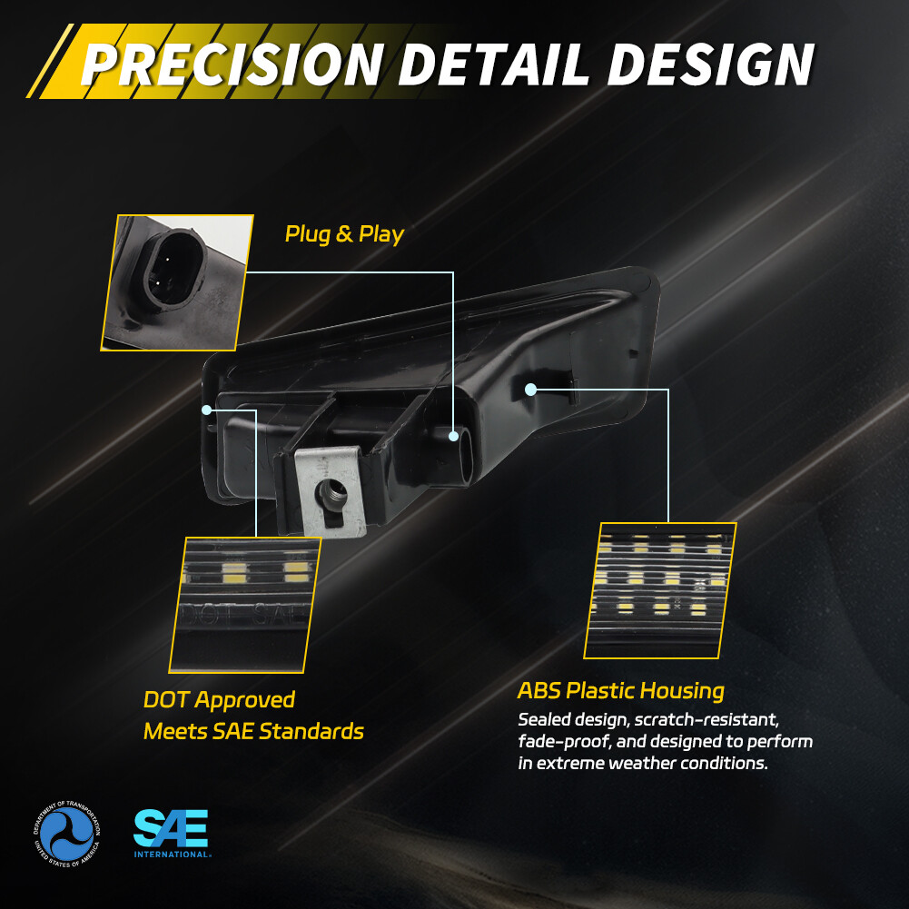 OE-Fit White 18-SMD Full LED License Plate Lights Kit For 19+ RAM 1500, 20+ 2500