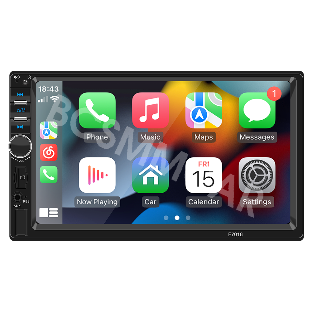 7" Double 2Din Car Stereo Radio Wired Carplay+Android Auto Car Play Touch Screen