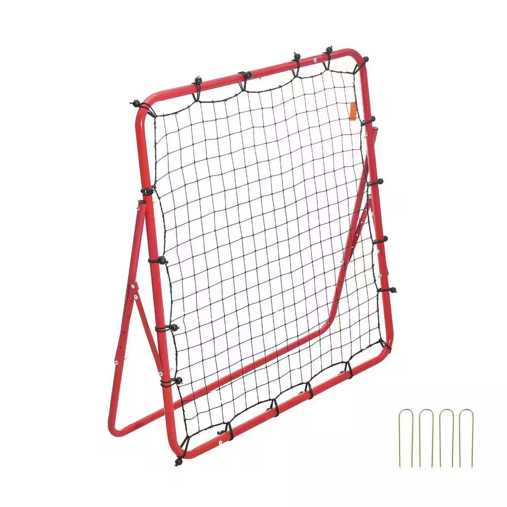 Soccer Rebounder Rebound Net Kick-Back 39 In. X 39 In. Portable Football Trainin