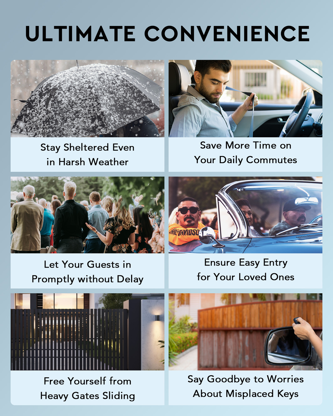 CO-Z 1800lb Automatic Sliding Gate Opener IP44 for 40ft Gates with 2 Remotes