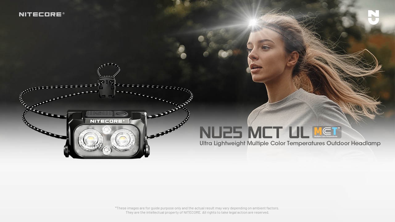 Nitecore NU25 MCT UL 400 Lumen USB-C Multi-Temperature Ultralight Headlamp (YL)