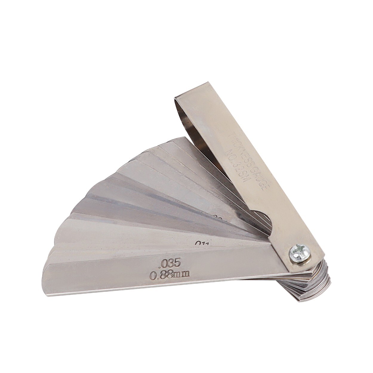 32 Blade Feeler Filler Gauge Spark Plug Gap Metric Imperial Measuring Brass Tool